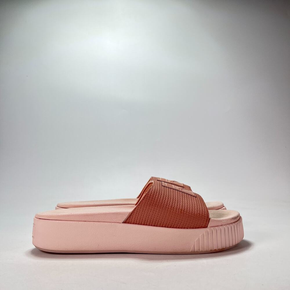PUMA EP Peach Beige Pearl Casual Chunky Platform Slide Sandals Women's Size 9.5